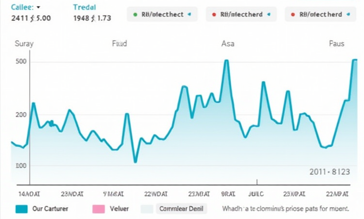 Календар бронювання з позначеними оптимальними датами для резервування готелів, графіки цін по місяцях, візуалізація сезонних коливань вартості житла в Києві