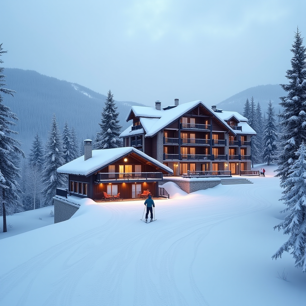 Готель з прямим доступом до лижних схилів у Буковелі, лижники виїжджають прямо від входу в готель на засніжену трасу